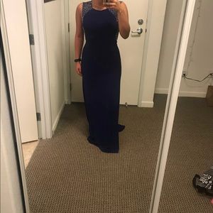 Navy blue crystal dress size 8- USED ONLY ONCE
